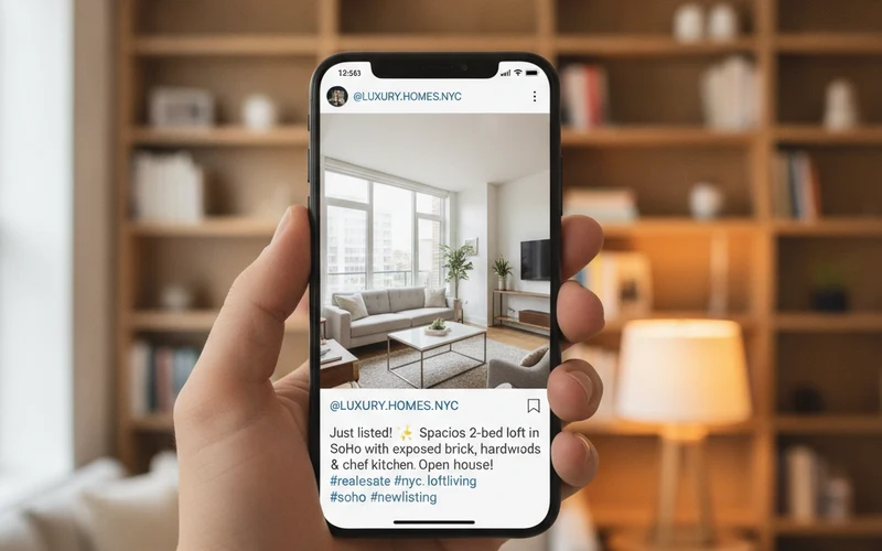 Social Media Marketing — Immobilien-Post auf Instagram